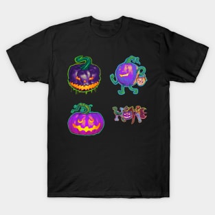 Halloween Purple Jack O' Lantern Sticker Pack T-Shirt